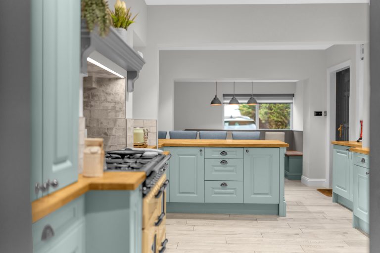 Close up of the kitchen area inside Harrogate Heights